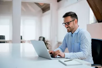 Man working on a computer